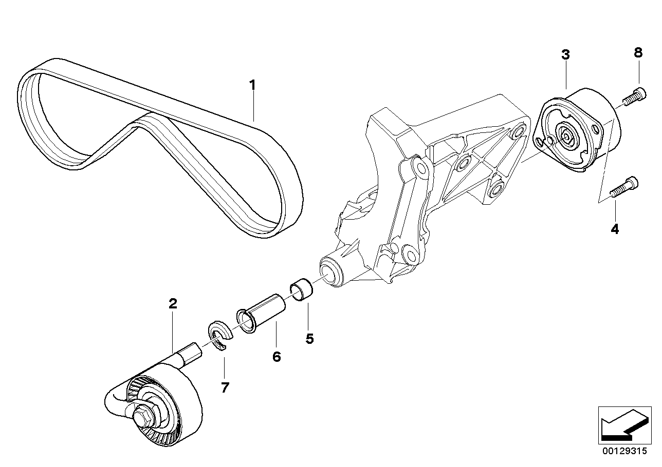 Genuine BMW 64557786706 E60 E65 E61 Tensioning Lever (Inc. X5 3.0d, 730d & 330d) | ML Performance US US Car Parts