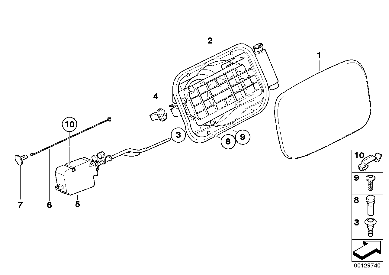 Genuine BMW 51177055877 E83 Fill-In Flap (Inc. X3) | ML Performance US US Car Parts