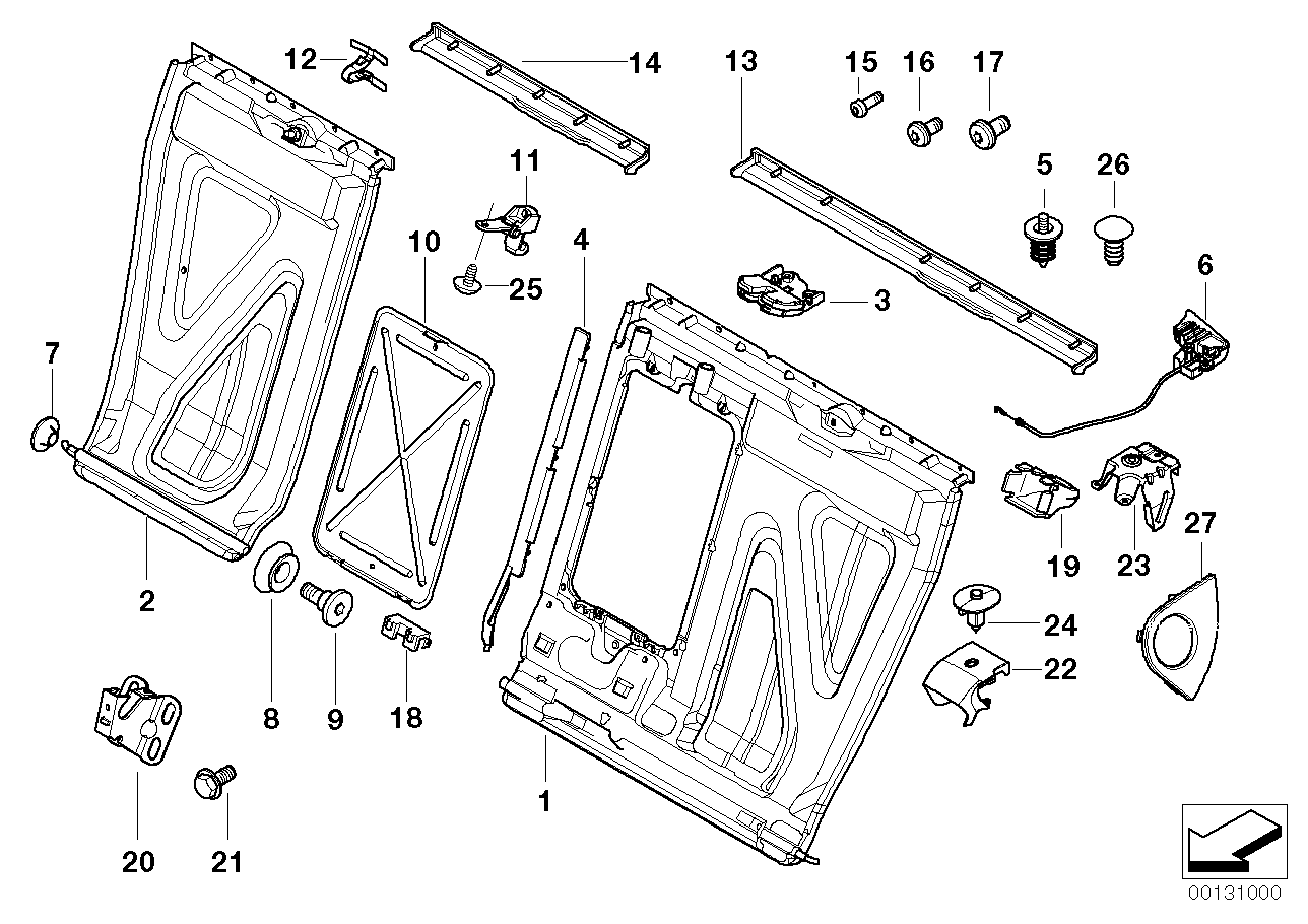 Genuine BMW 52208209036 E46 Catch Rear Right (Inc. 325i, 328i & 316i) | ML Performance US US Car Parts