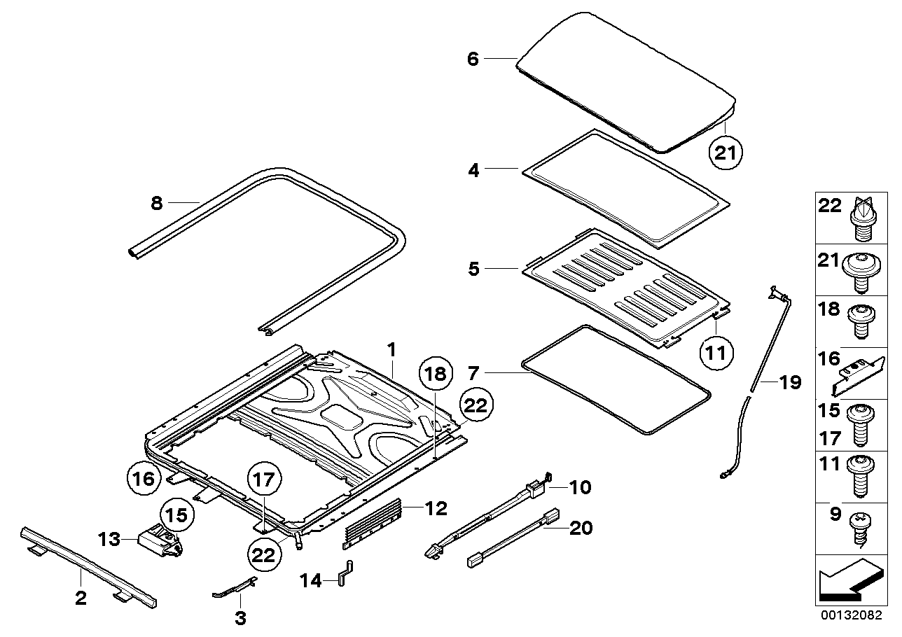 Genuine BMW 54137029417 E65 E66 Ceiling Frame STEINGRAU (Inc. 745Li, 735Li & 740Li) | ML Performance US US Car Parts
