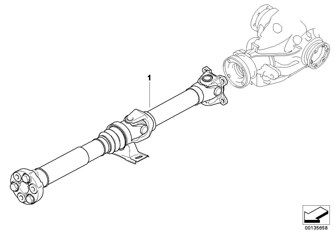 Genuine BMW 26107564172 E85 E86 Manual Drive Shaft Transmission L=1223mm (Inc. Z4 3.0si) | ML Performance US US Car Parts
