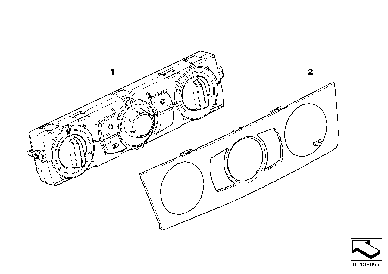 Genuine BMW 64116966405 E82 E93 E92 Front Plate Of Controls Air Conditioner (Inc. 320d, 335is & 320xd) | ML Performance US US Car Parts