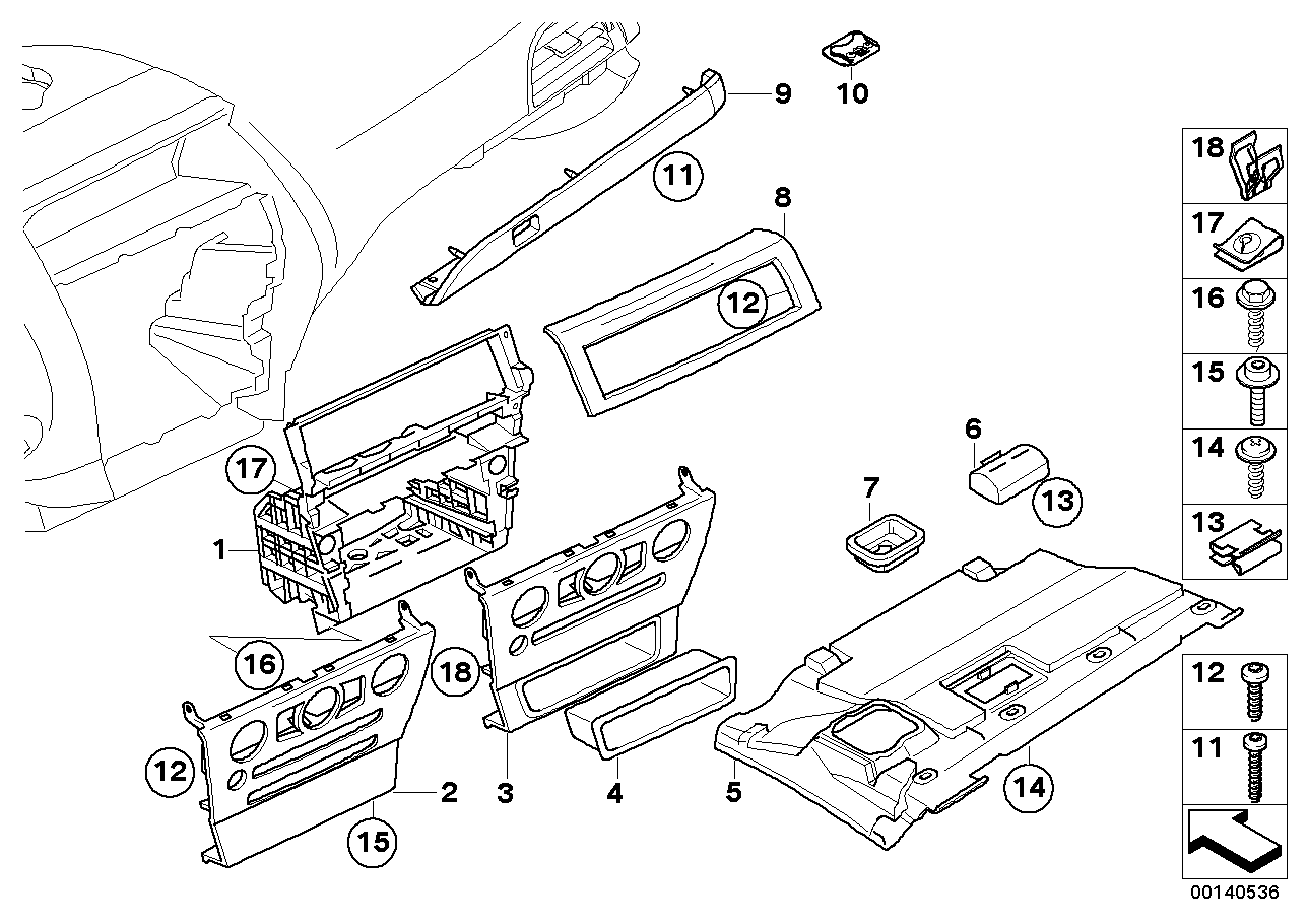 Genuine BMW 51458041742 E63 E64 Decor Cover For Instrument Panel, Center CARBON (Inc. M6) | ML Performance US US Car Parts