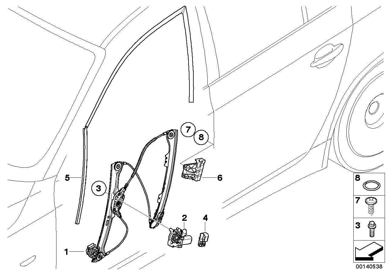 Genuine BMW 51337057490 E60 E61 Front Right Window Guide (Inc. 530xd, 523i & 550i) | ML Performance US US Car Parts