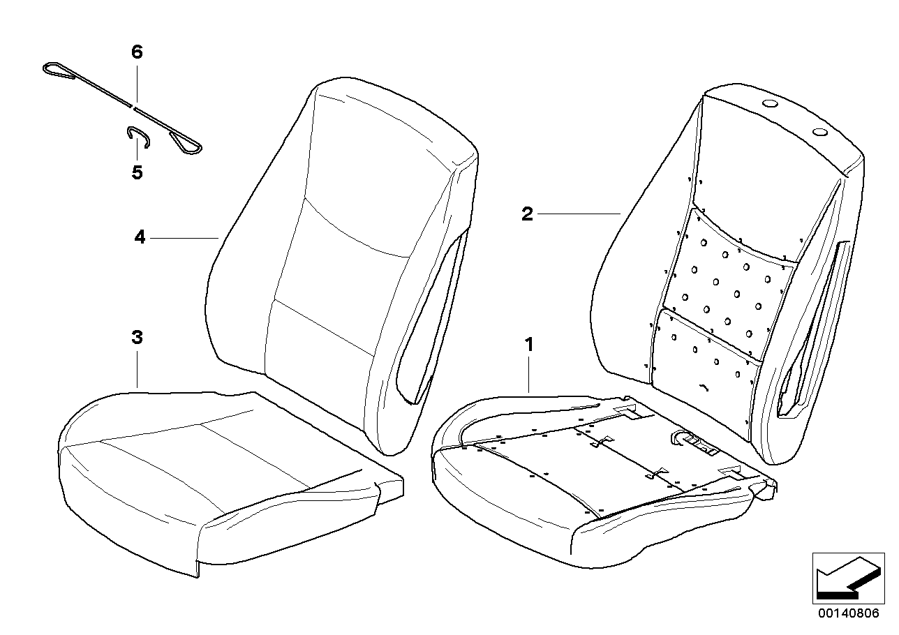 Genuine BMW 52107257362 E88 Basic Backrest Leather Cover, Right TERRA (Inc. 118d, 135i & 125i) | ML Performance US US Car Parts