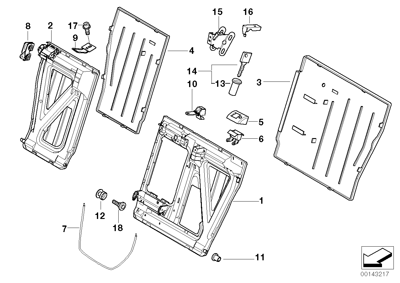 Genuine BMW 52208176242 E39 Trim Backrest, Right (Inc. 525i, 540i & 540iP) | ML Performance US US Car Parts