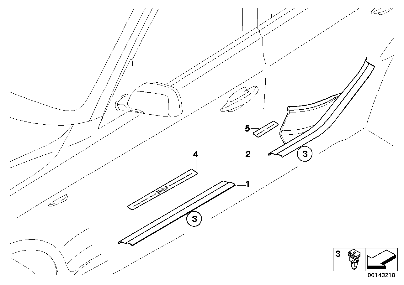 Genuine BMW 51473416379 E83 Cover Strip, Entrance Rear Left GRAU (Inc. X3) | ML Performance US US Car Parts