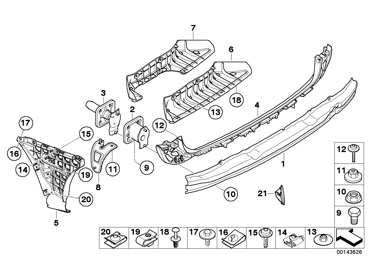 Genuine BMW 51127060796 E61 Mount, Bumper Rear Right (Inc. 535d, 520i & 550i) | ML Performance US US Car Parts