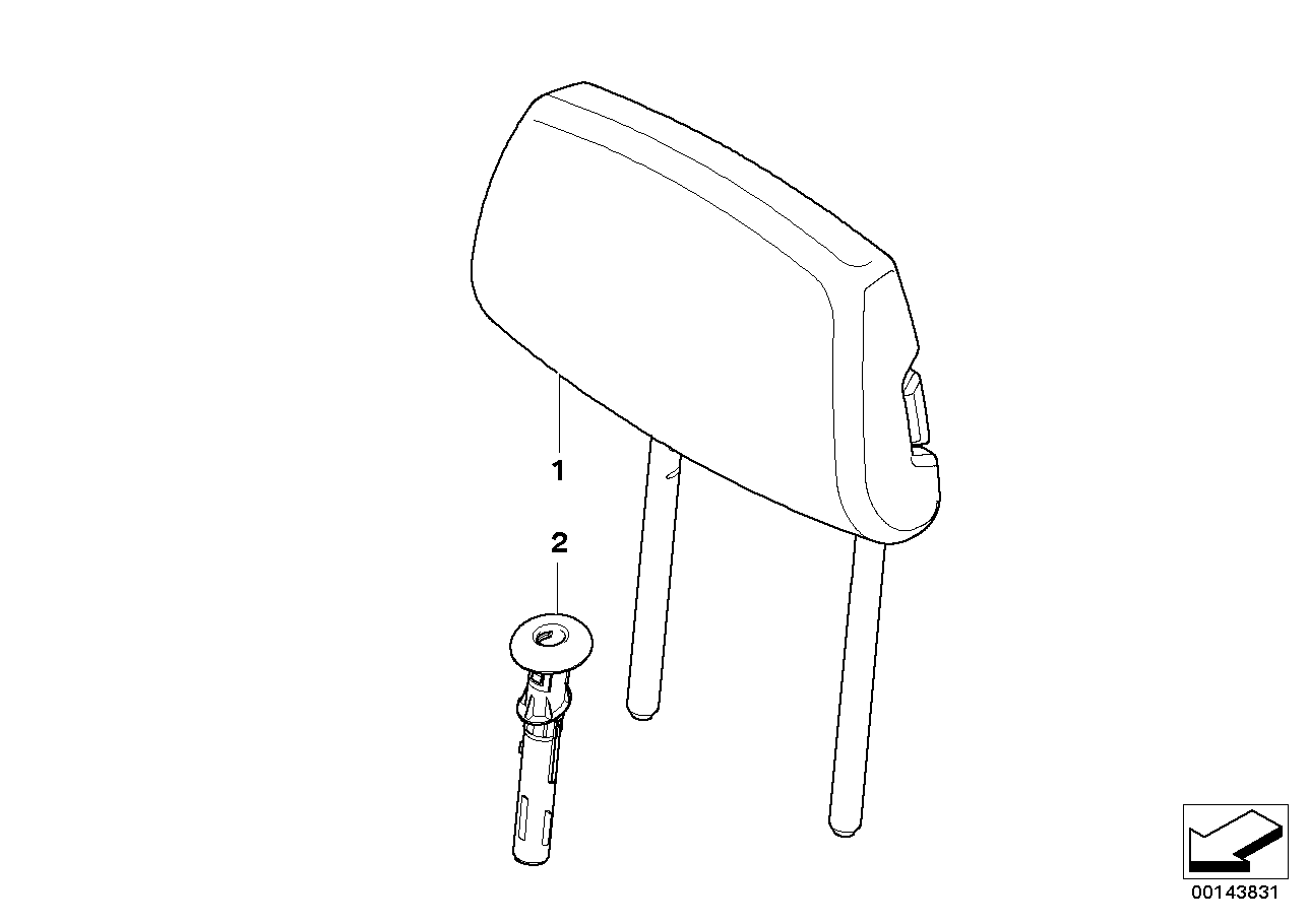Genuine BMW 52207152192 E90 E92 Guide, Headrest GRAU (Inc. 325d, 335d & 335i) | ML Performance US US Car Parts