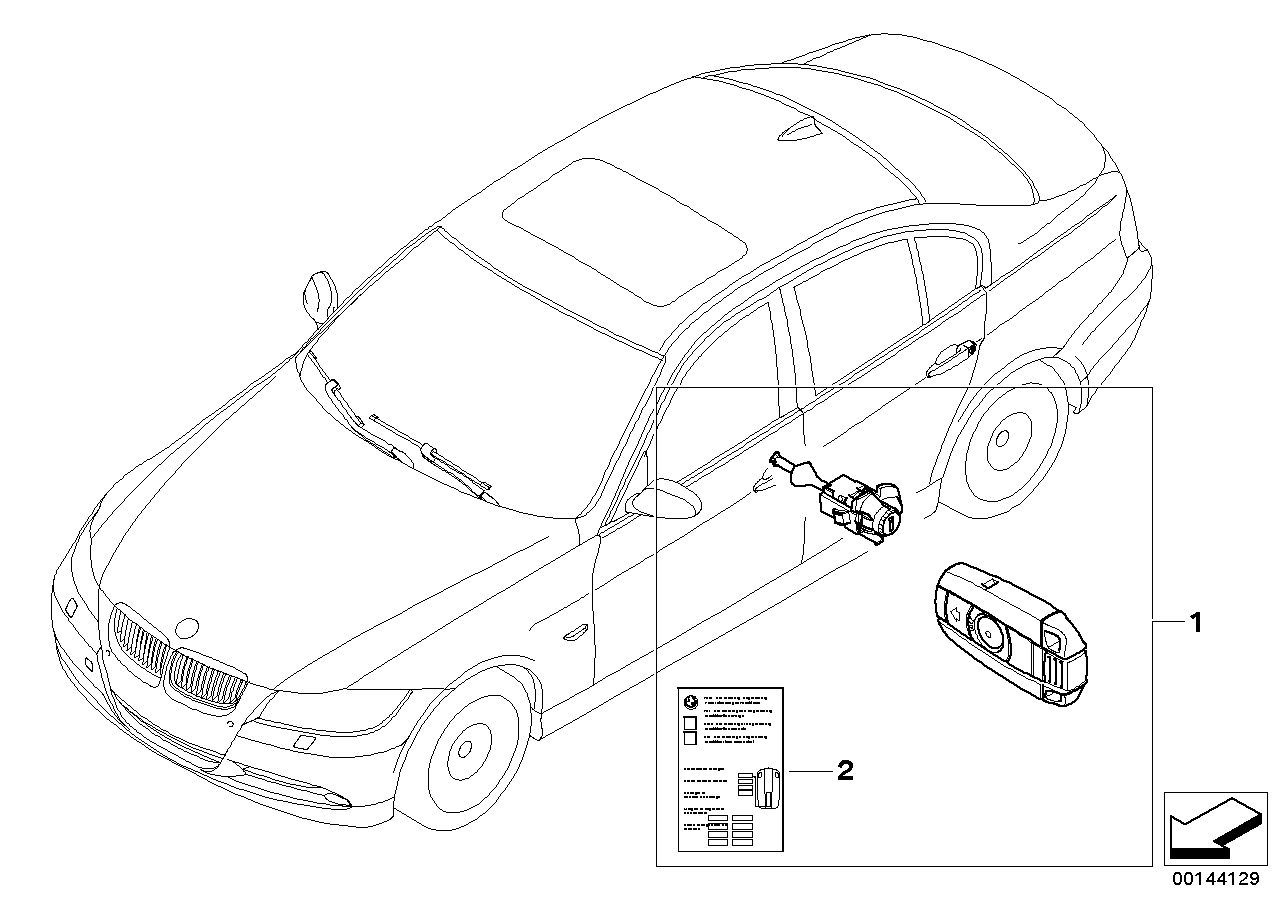 Genuine BMW 51210032839 E90 E91 Set Unif.Lock.Syst.W/Ews Ctrl Unit(Code) 315 MHZ (Inc. 325d, 328xi & 325i) | ML Performance US US Car Parts