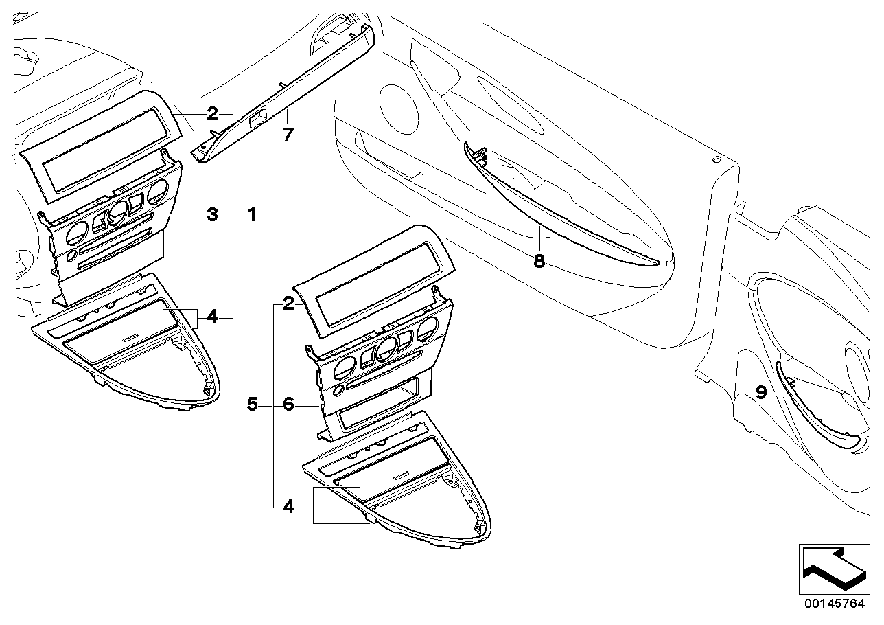 Genuine BMW 51418028856 E63 E64 Decorative Strip, Door Front Right NUßBAUM AMARONE (Inc. 645Ci, 630i & M6) | ML Performance US US Car Parts