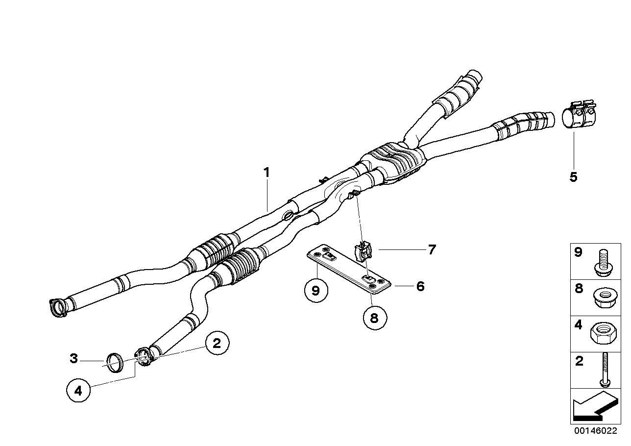 Genuine BMW 18307836547 E63 E64 Rp-Catalytic Converters With Muffler (Inc. M6) | ML Performance US US Car Parts