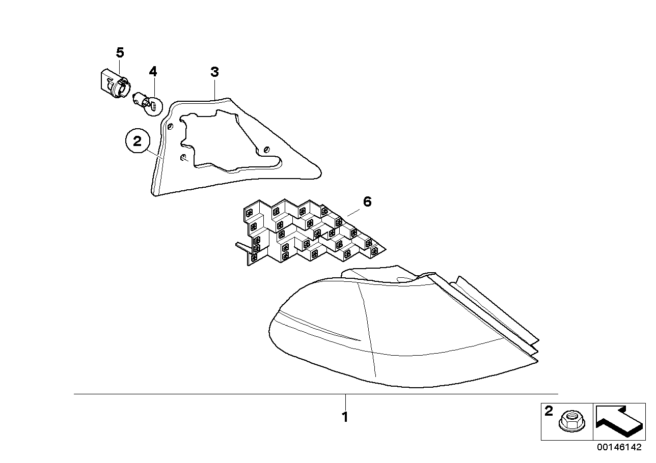 Genuine BMW 63217162071 E66 E65 E67 Seal, Rear Light, Side Panel Left (Inc. 750Li, 735Li & 740Li) | ML Performance US US Car Parts