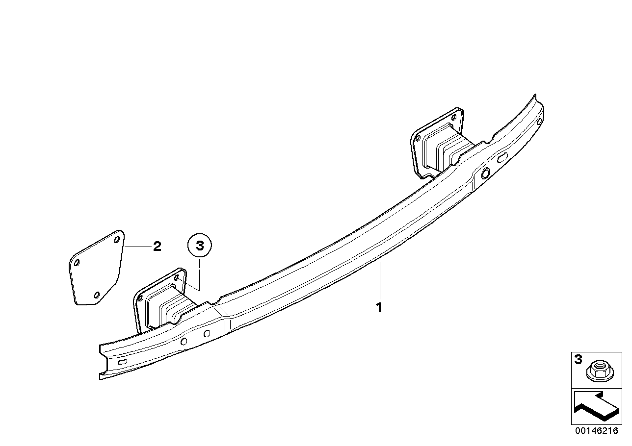 Genuine BMW 51127157118 E90 Carrier, Bumper Rear (Inc. 335d, 335i & 335xi) | ML Performance US US Car Parts