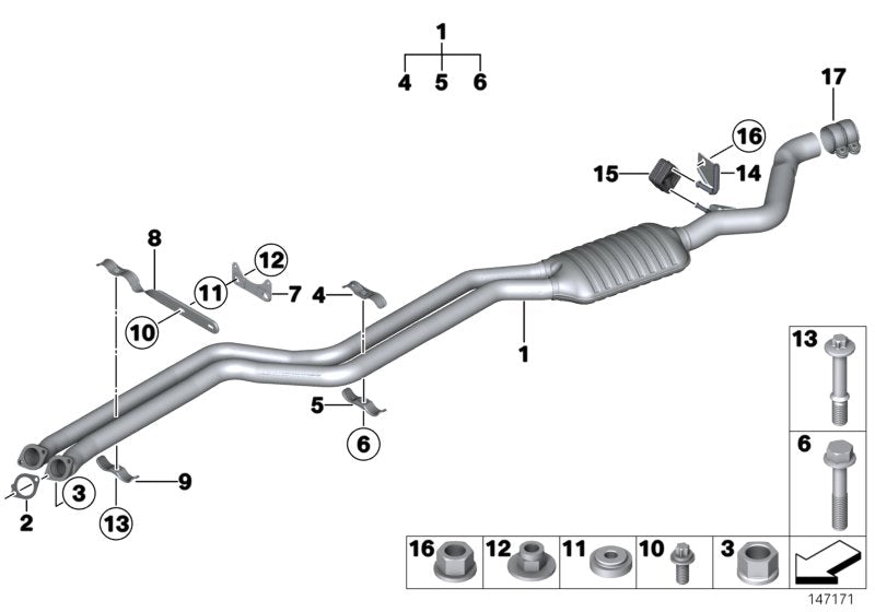 Genuine BMW 18207551214 E88 E82 E87 Bracket, Front Pipe (Inc. 128i, 130i & 125i) | ML Performance US US Car Parts