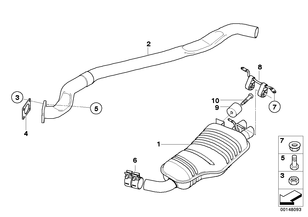 Genuine BMW 18303419523 E83 Rear Muffler (Inc. X3 2.0d) | ML Performance US US Car Parts