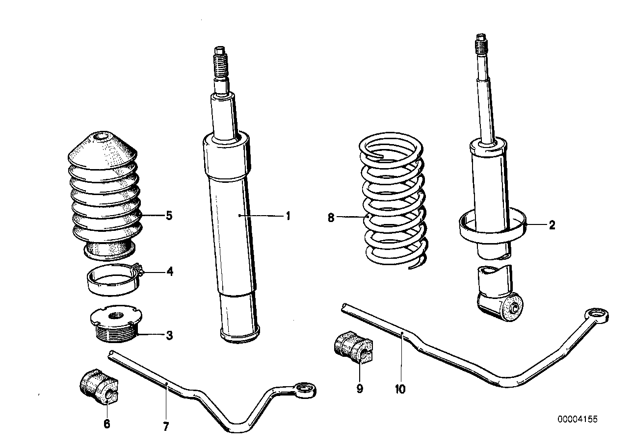 Genuine BMW 33521124971 E12 Shock Absorber, Rear BILSTEIN (Inc. 535i, 525 & 528i) | ML Performance US US Car Parts