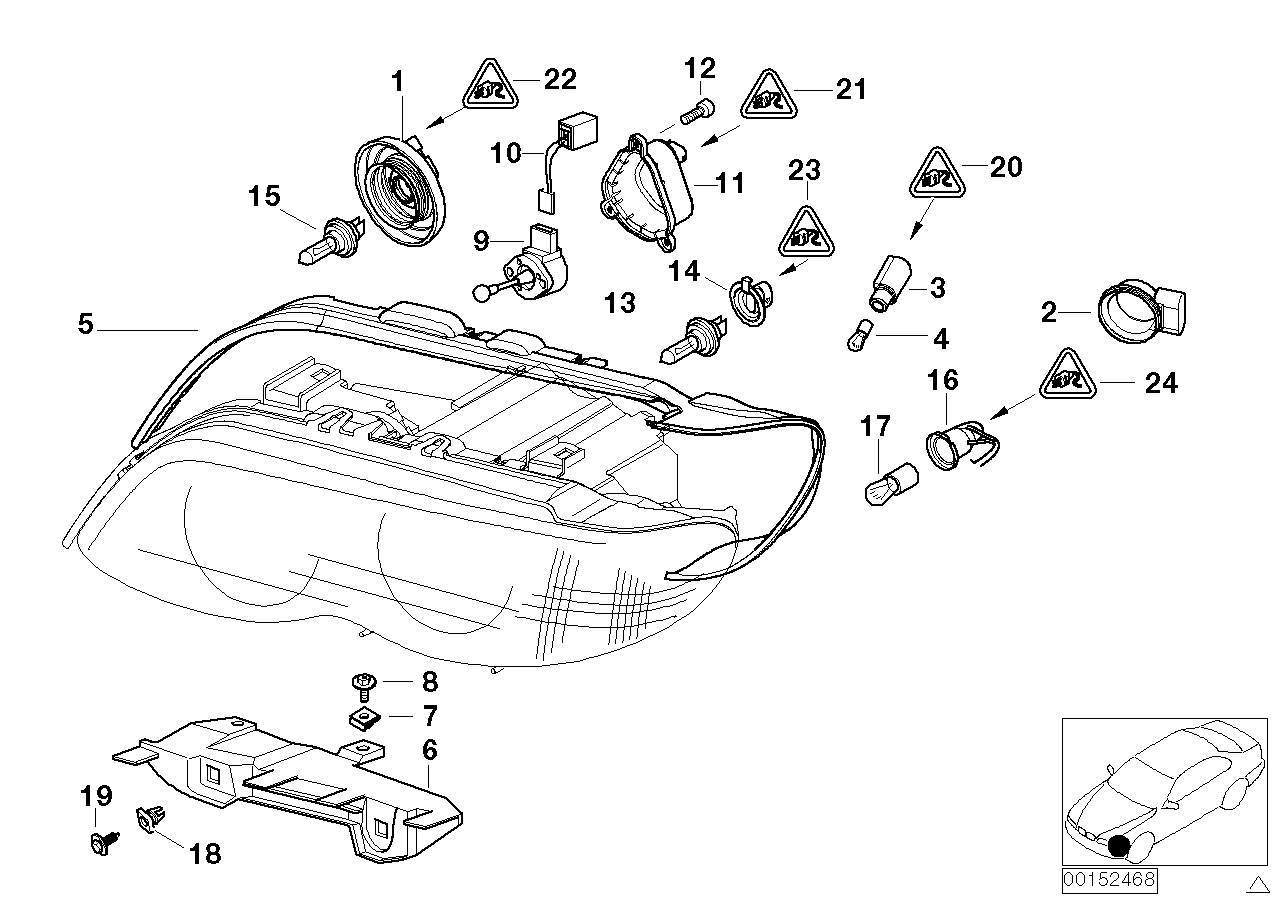 Genuine BMW 63128386710 E53 Bracket Headlight Right (Inc. X5) | ML Performance US US Car Parts