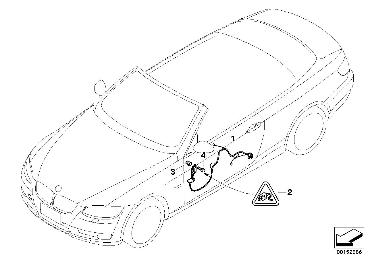 Genuine BMW 61129259831 E93 Wiring Set, Door, Co-Driver (Inc. 335i, 328i & 325i) | ML Performance US US Car Parts