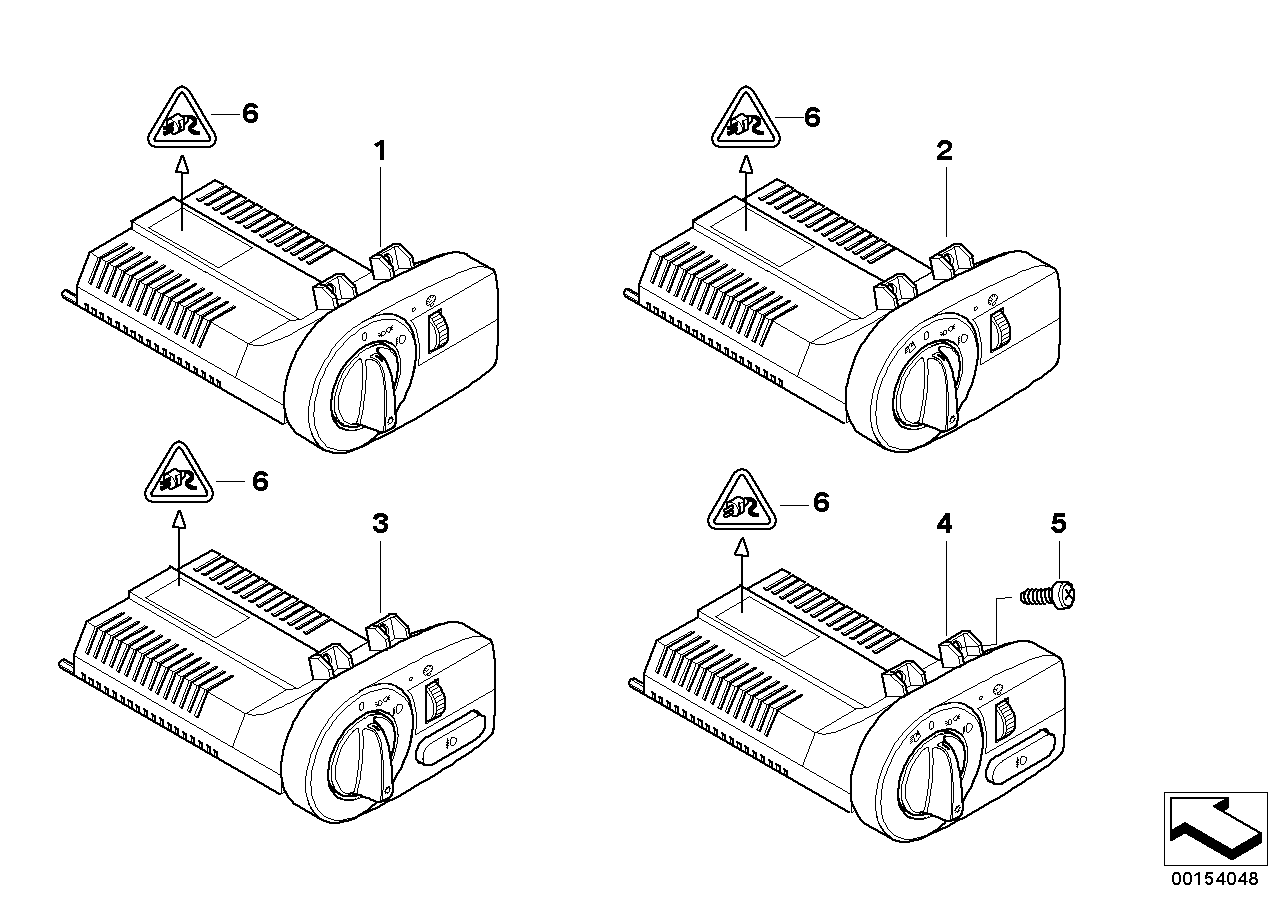 Genuine BMW 61319133055 E85 Switch Unit, Light (Inc. Z4 2.5i & Z4 3.0i) | ML Performance US US Car Parts