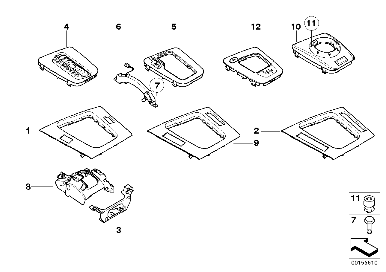 Genuine BMW 51168234712 E46 Depositing Box Bottom Panel GRAU HOCHGLANZ (Inc. 325i, 316i 1.6 & 323i) | ML Performance US US Car Parts