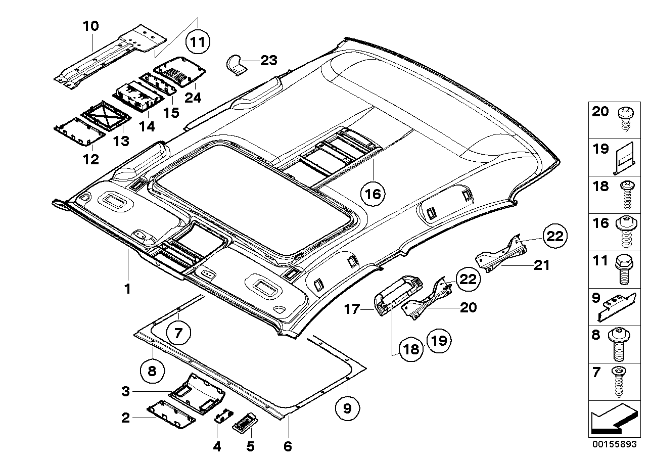 Genuine BMW 51447149958 E66 E65 E67 Front Console Insert ANTHRAZIT (Inc. Alpina B7, 745d & 730Li) | ML Performance US US Car Parts