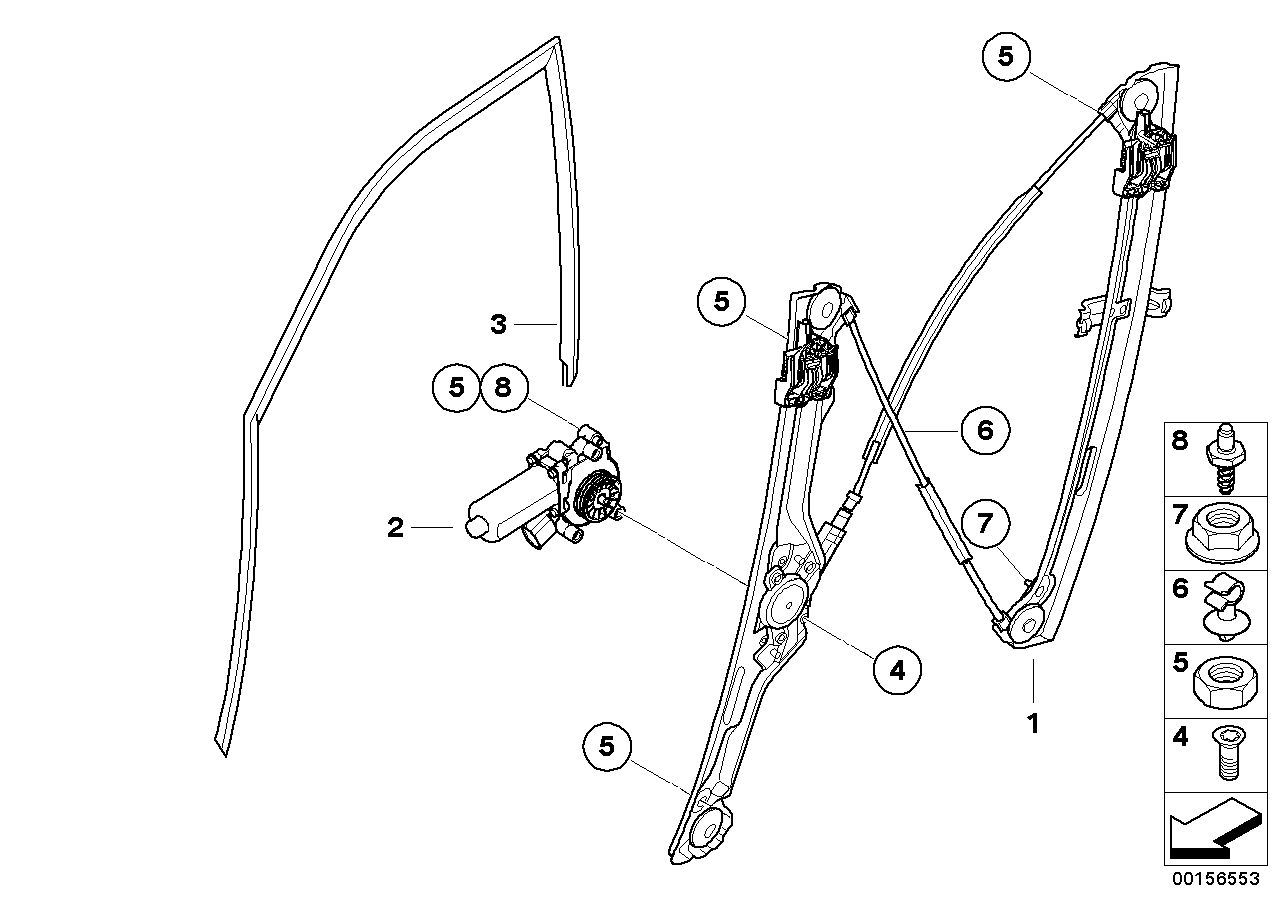 Genuine BMW 51337166380 E70 Window Lifter, Electric, Front Right (Inc. X5) | ML Performance US US Car Parts