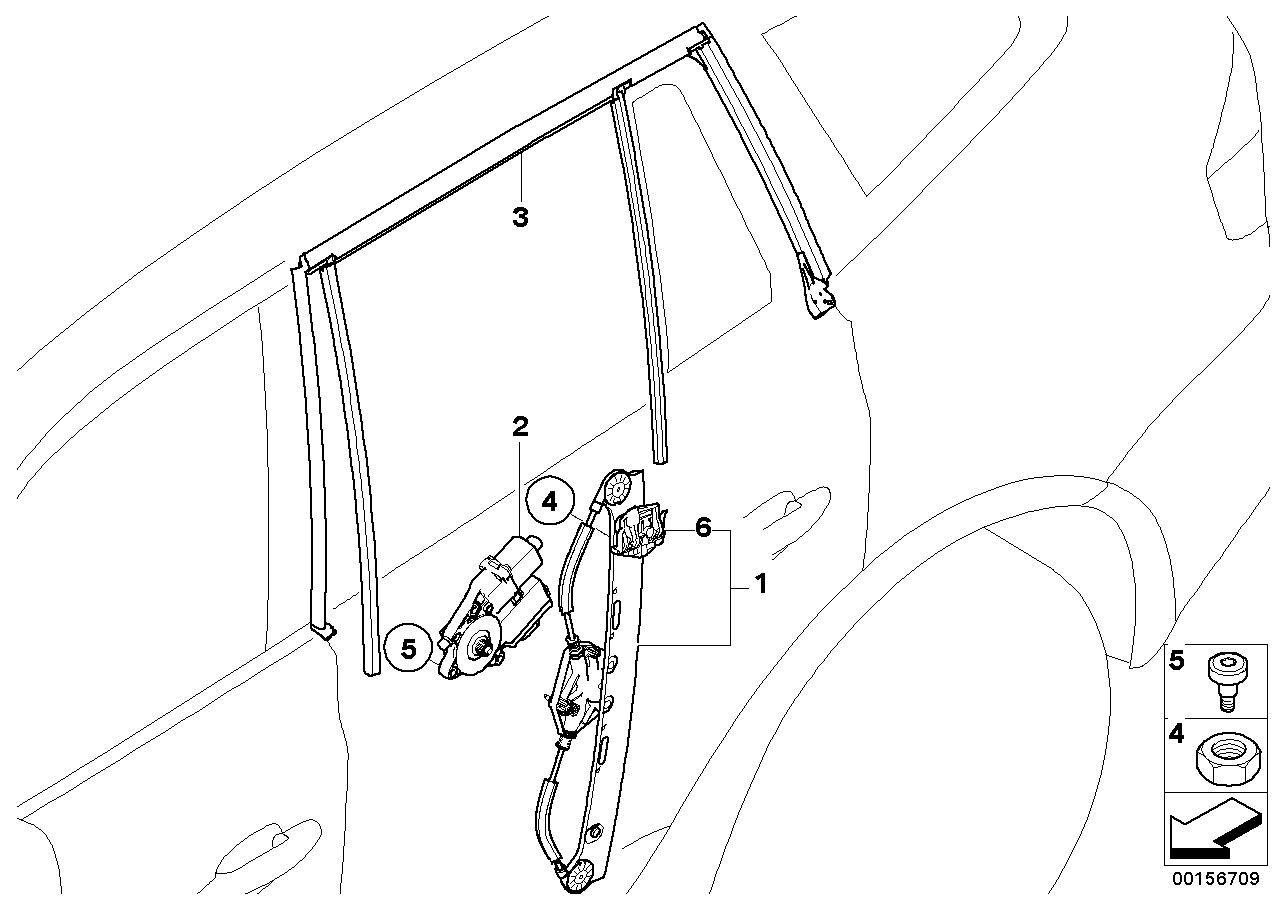 Genuine BMW 51353424496 E83 Window Guide, Right Rear Door (Inc. X3) | ML Performance US US Car Parts