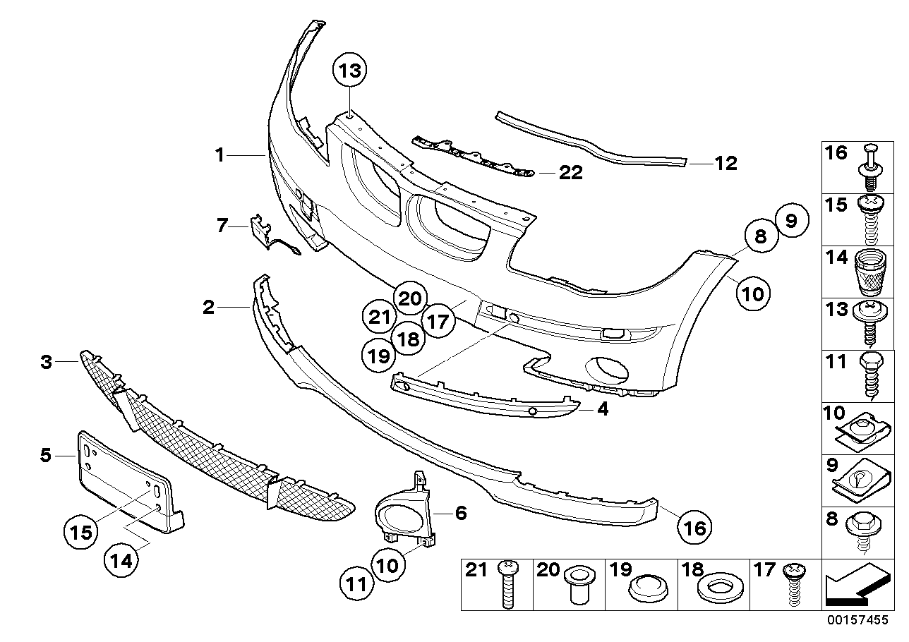 Genuine BMW 51117058458 E87 Protective Rubber Strip,Rght Frnt Bumper (Inc. 118i, 118d & 130i) | ML Performance US US Car Parts