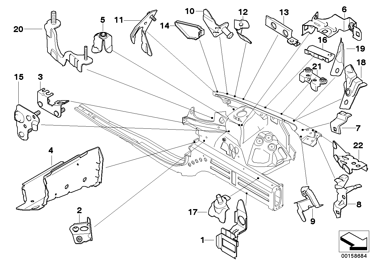 Genuine BMW 41117179563 E93 E92 Bracket, Diagonal Strut Brace Top L (Inc. 325i, 335is & 316i) | ML Performance US US Car Parts