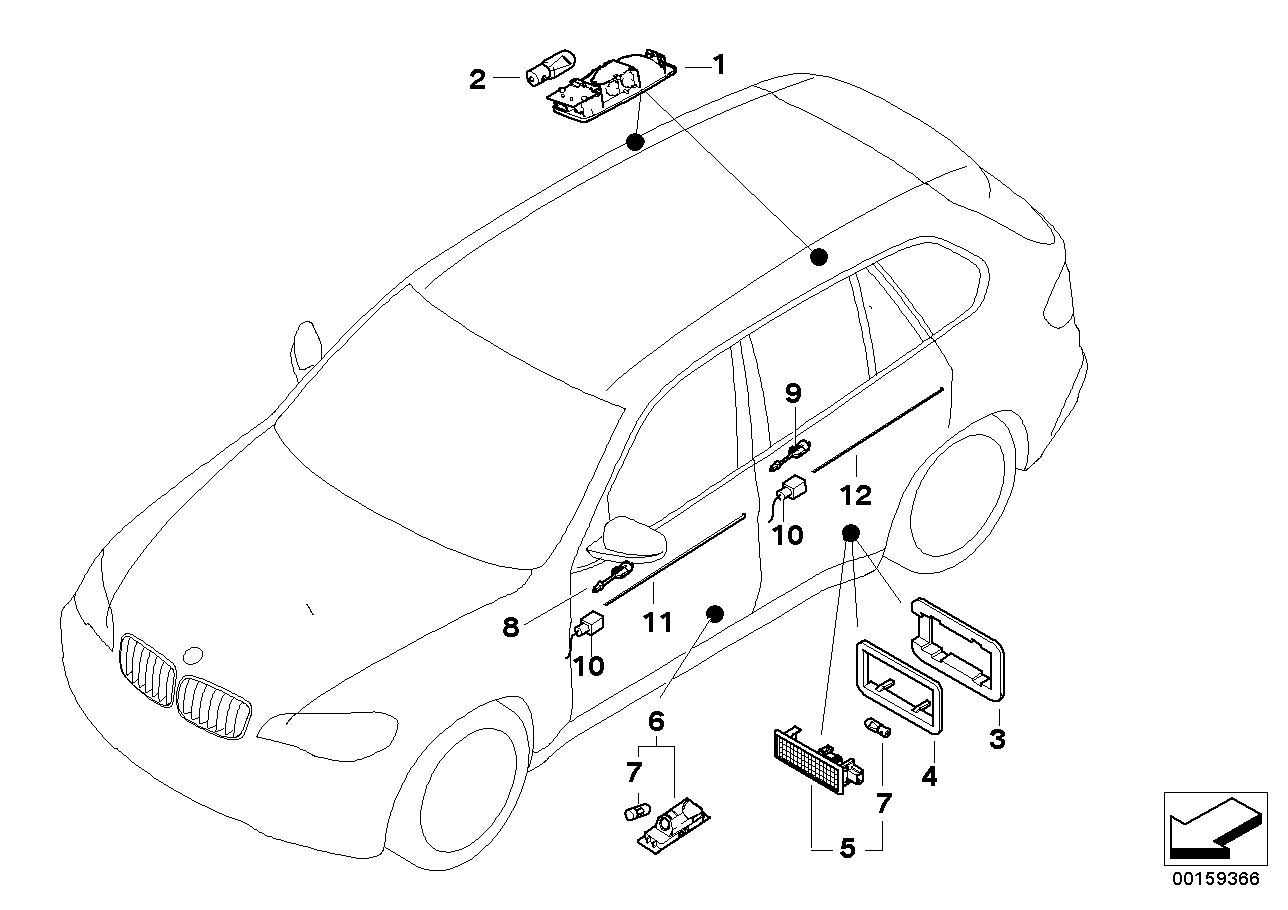 Genuine BMW 63319128817 E70 Optical Conductor, Door Panel, Left Rear (Inc. X5) | ML Performance US US Car Parts