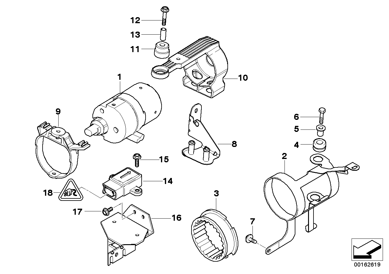 Genuine BMW 34511165162 E39 E52 Rear Holder For Compressor (Inc. 540i, 525d & M5) | ML Performance US US Car Parts