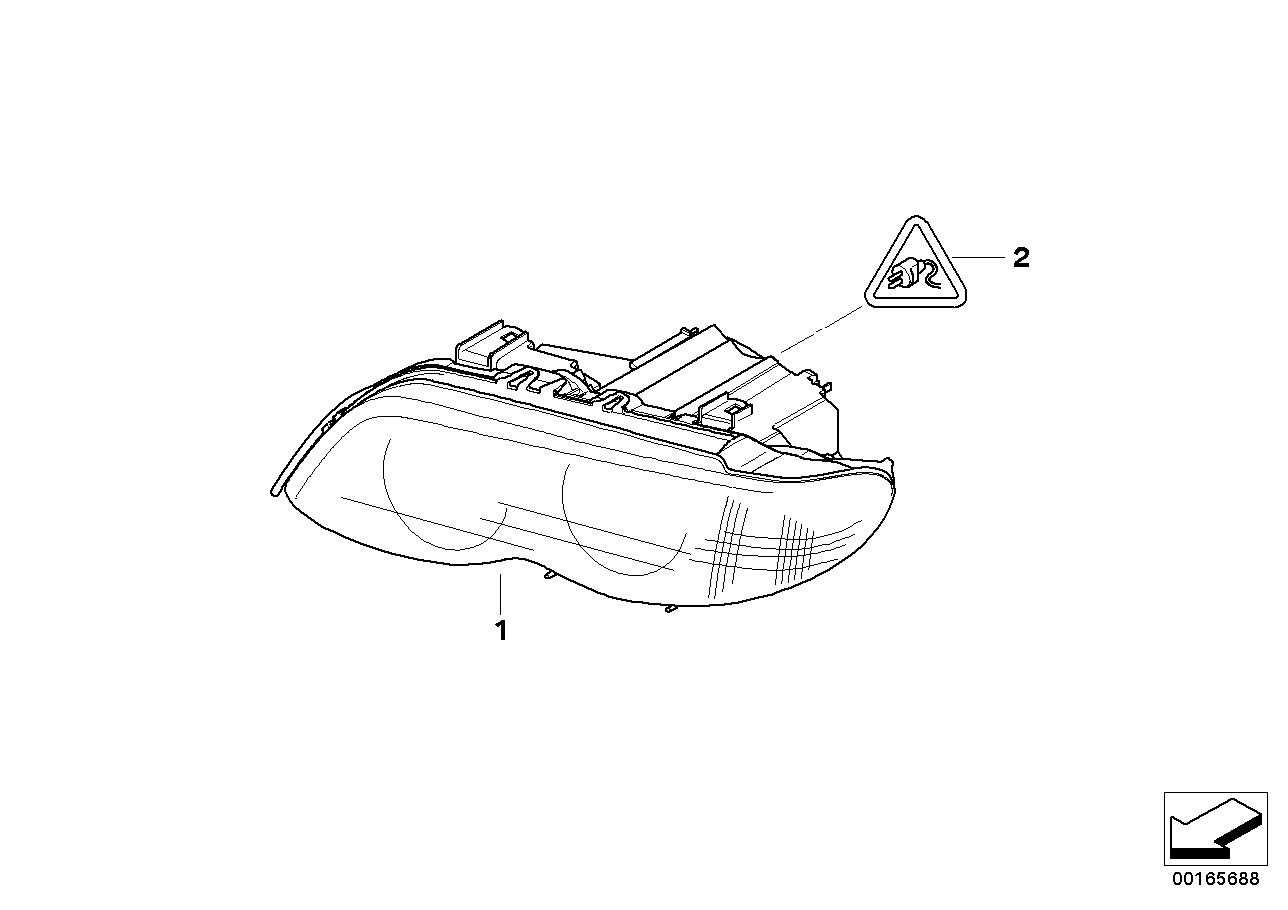 Genuine BMW 63117166811 E53 Bi-Xenon Headlight Akl, Left (Inc. X5) | ML Performance US US Car Parts