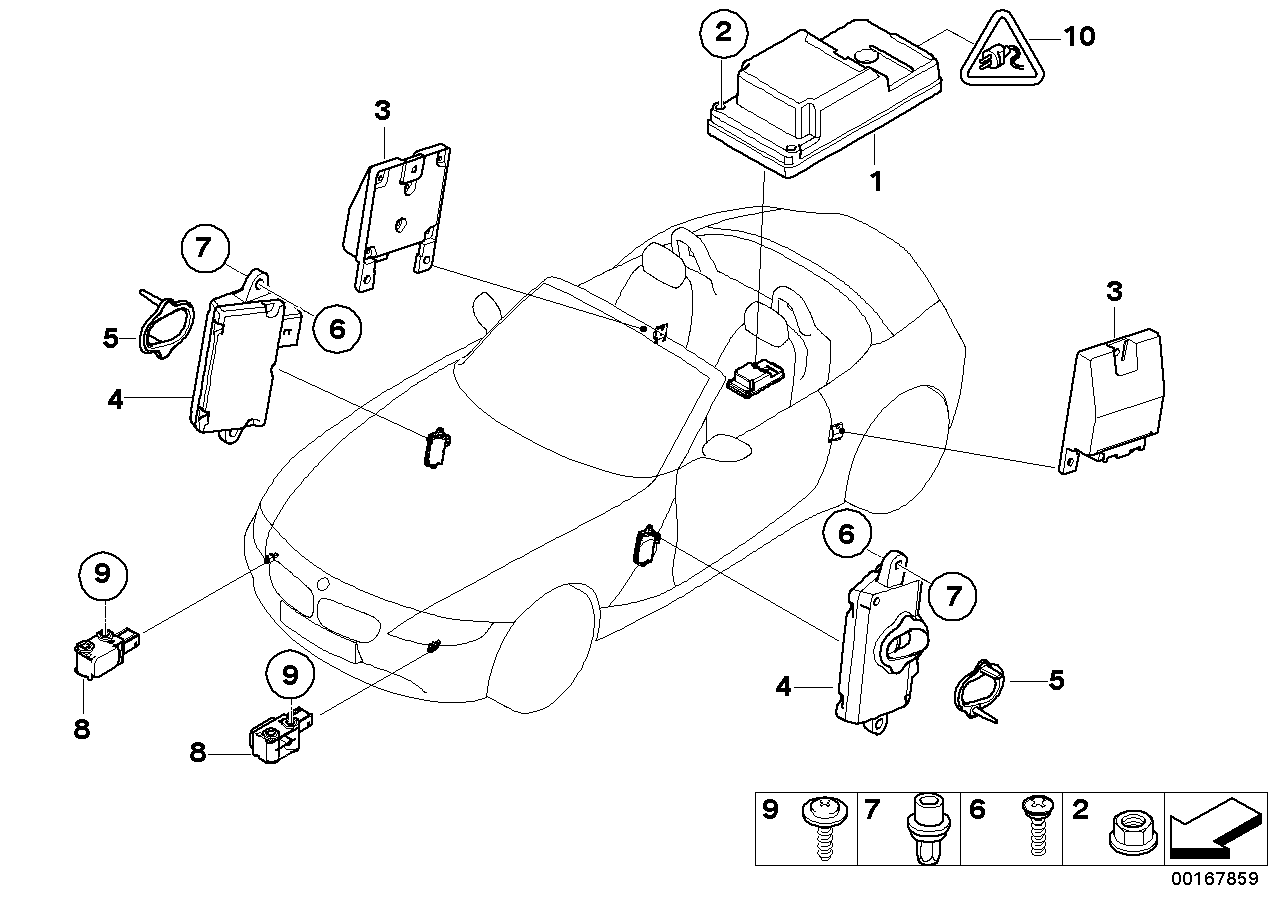 Genuine BMW 65776927765 E85 Sensor, Front Right Door (Inc. Z4 2.5i & Z4 3.0i) | ML Performance US US Car Parts