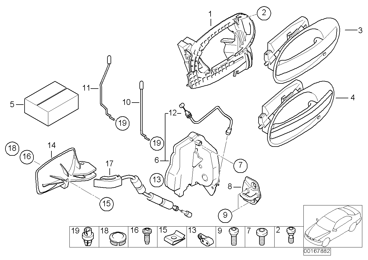 Genuine BMW 51227202127 E65 E66 Lock, Complete, Rear Left SCA (Inc. 730Ld, 745d & 745Li) | ML Performance US US Car Parts