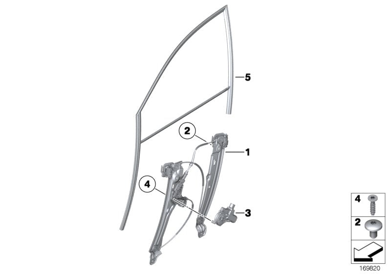 Genuine BMW 51337182106 Electr.Window Lifter Front Right (Inc. 750i, 730dX & Hybrid 7) | ML Performance US US Car Parts