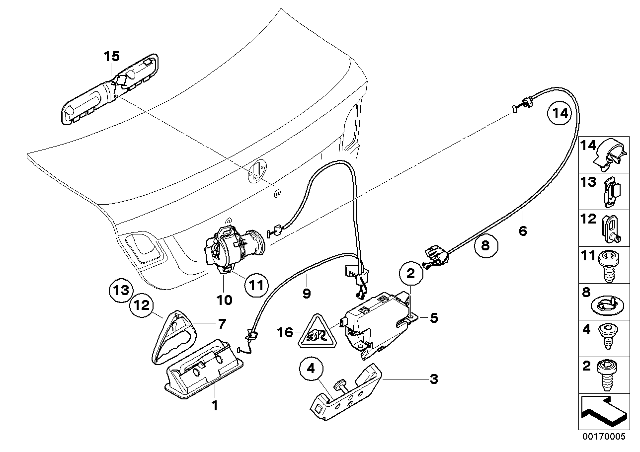 Genuine BMW 51247144877 E90 E92 Catch With Code (Inc. 330xi, 320d & M3) | ML Performance US US Car Parts