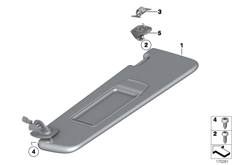 Genuine BMW 51167903770 Right Sun Visor Make-Up Lamp ANTHRAZIT (Inc. Alpina B7, 740LiX & Alpina B7L) | ML Performance US US Car Parts