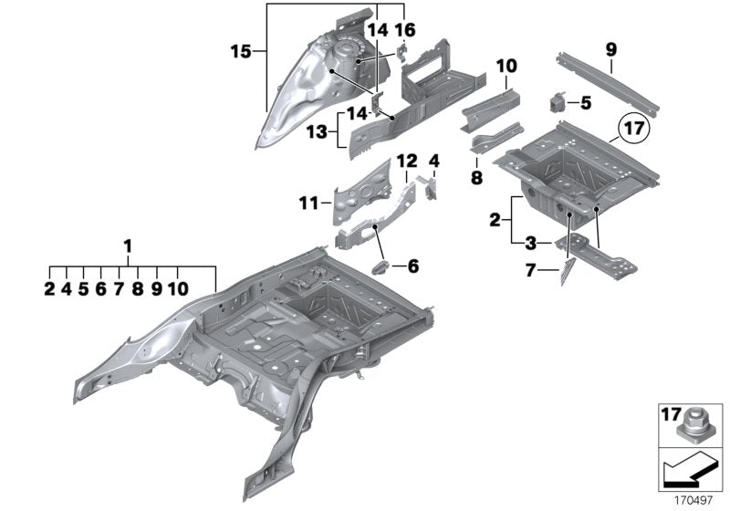 Genuine BMW 41117204113 Left Side Member (Inc. Wraith, 740i & 740LdX) | ML Performance US US Car Parts