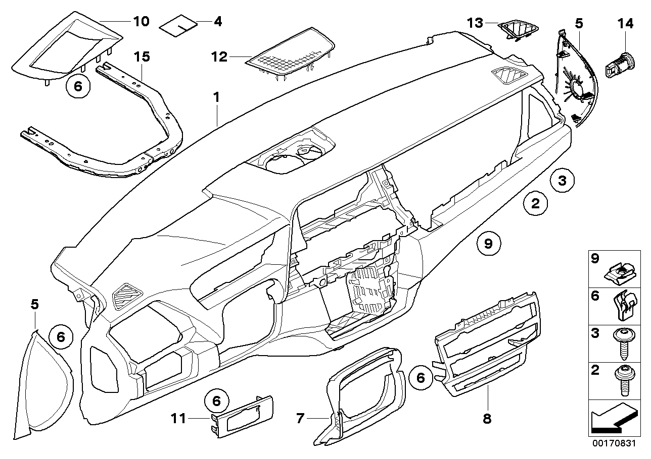 Genuine BMW 51456974547 E71 E72 E70 Trim Panel Dashboard SCHWARZ (Inc. X5 3.0si, Hybrid X6 & X6 M50dX) | ML Performance US US Car Parts