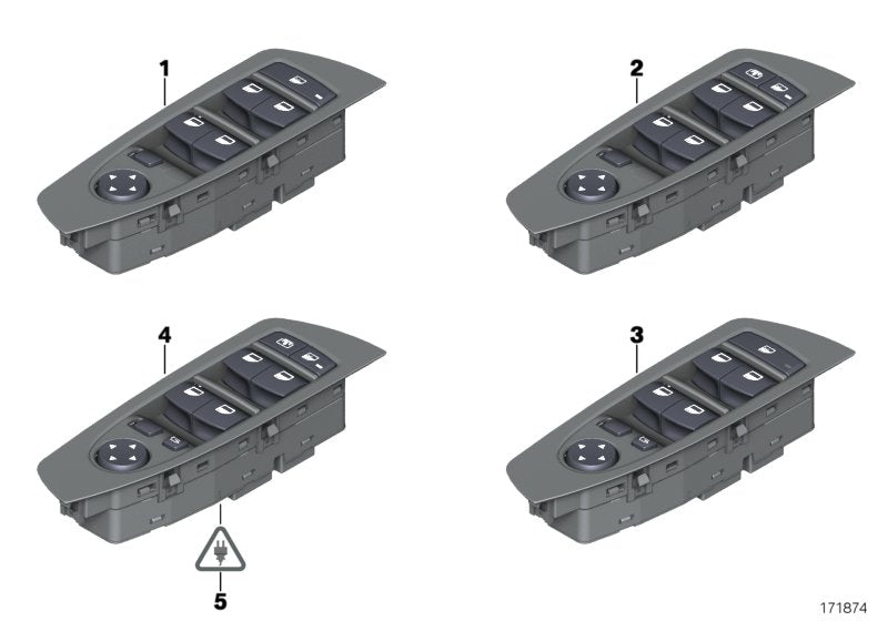 Genuine BMW 61319241911 Operating Unit, Switch Module, Door SCHWARZ (Inc. 730Ld, 730i & Alpina B7X) | ML Performance US US Car Parts