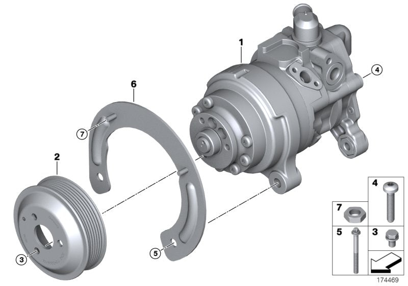 Genuine BMW 32416796457 E71 E70 F16 Power Steering Pump (Inc. X6 50iX & X5) | ML Performance US US Car Parts