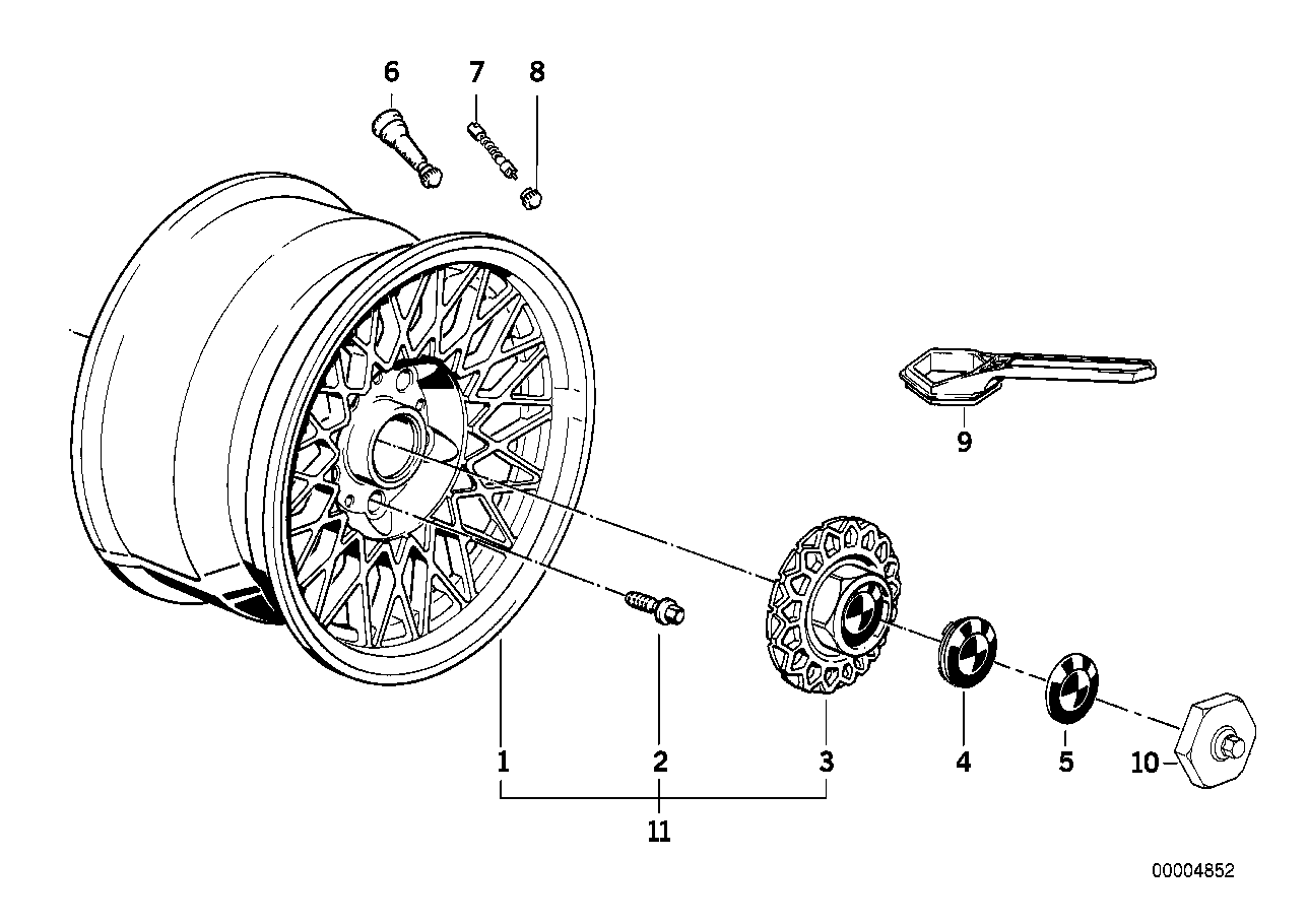Genuine BMW 36112225541 E24 E28 E23 Light Alloy Rim 7JX14 ET:18 (Inc. 535i, 524d & 518i) | ML Performance US US Car Parts