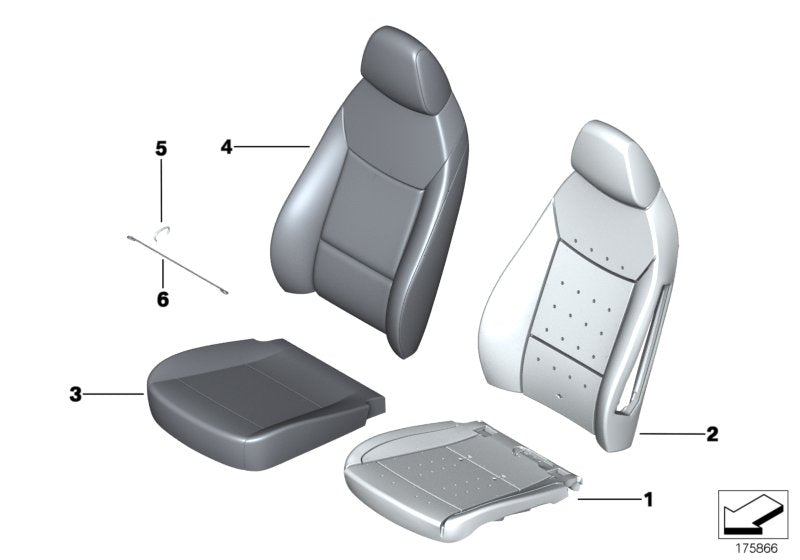 Genuine BMW 52109176141 E89 Left Backrest Upholstery (Inc. Z4 35is, Z4 28i & Z4 20i) | ML Performance US US Car Parts