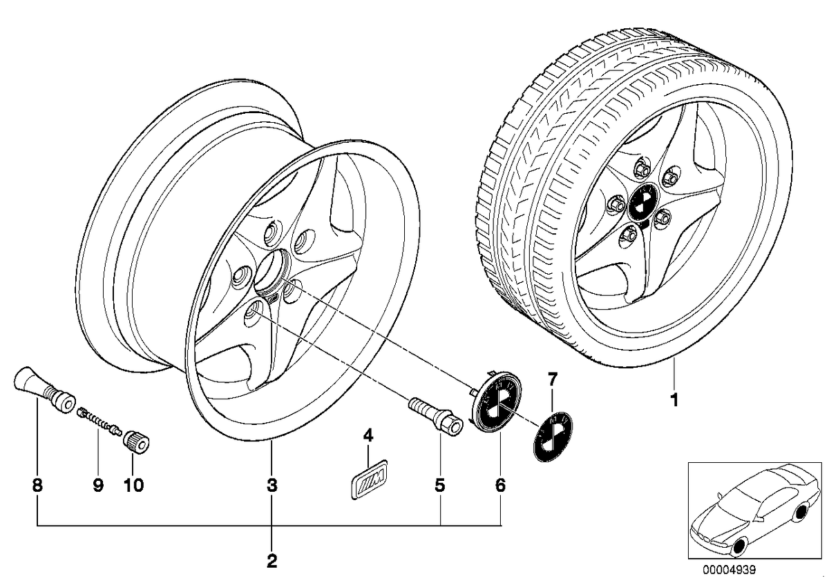 Genuine BMW 36112282050 E36 Light Alloy Rim Chromshadow 71/2JX17 ET:41 (Inc. Z3 M) | ML Performance US US Car Parts