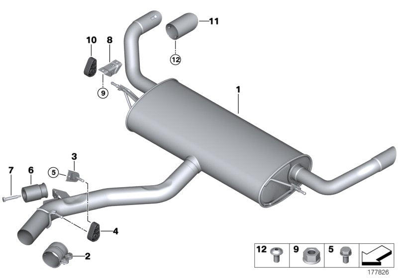 Genuine BMW 18307805001 E70 Rear Muffler (Inc. X5) | ML Performance US US Car Parts