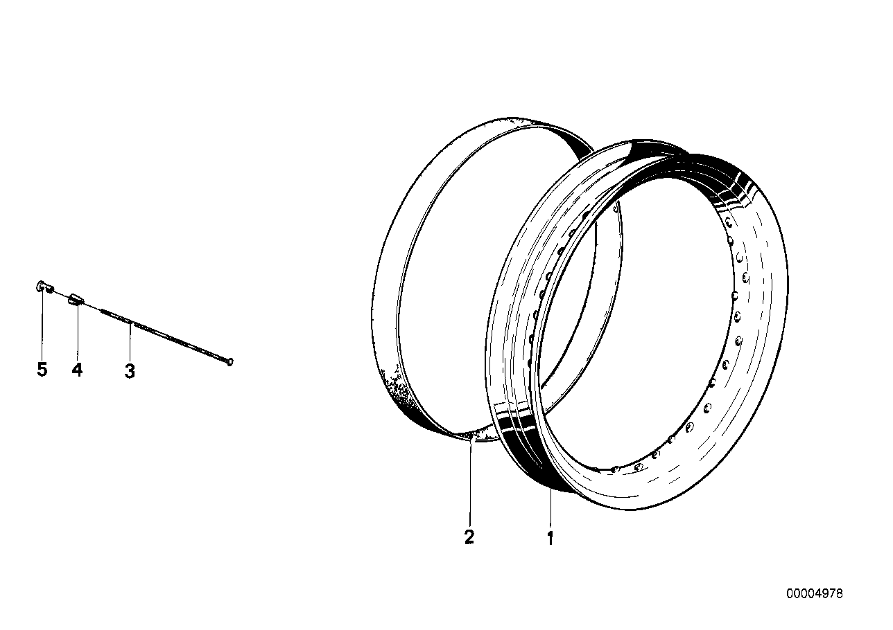 Genuine BMW 36311234593 Spoke Front 19"/ L=176mm (Inc. R75/6, R90/6 & R 75) | ML Performance US US Car Parts