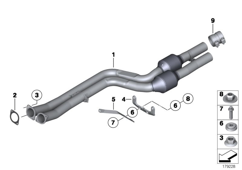 Genuine BMW 18307585330 Rp-Exhaust Pipe Catalytic Converter (Inc. 740i & 740Li) | ML Performance US US Car Parts