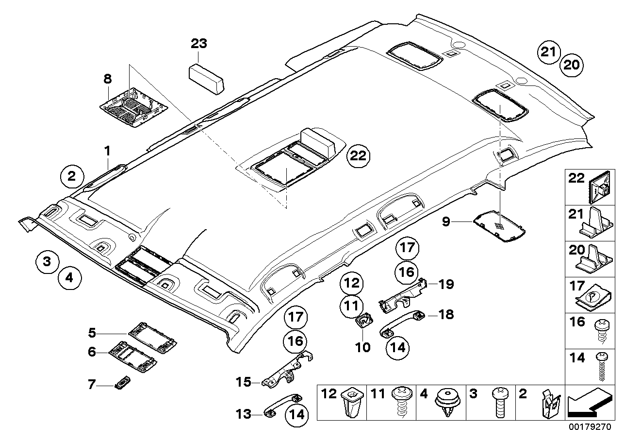 Genuine BMW 51446987147 E61 Molded Roof Lining CREMEBEIGE (Inc. 525xd, 523i & 535xi) | ML Performance US US Car Parts