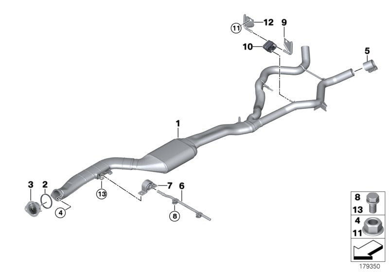Genuine BMW 18308509750 E90 Rp-Exhaust Pipe Catalytic Converter (Inc. 335d) | ML Performance US US Car Parts